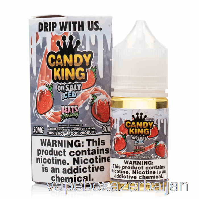 Vape Azerbaijan ICED Belts Strawberry - Candy King On Salt - 30mL 35mg